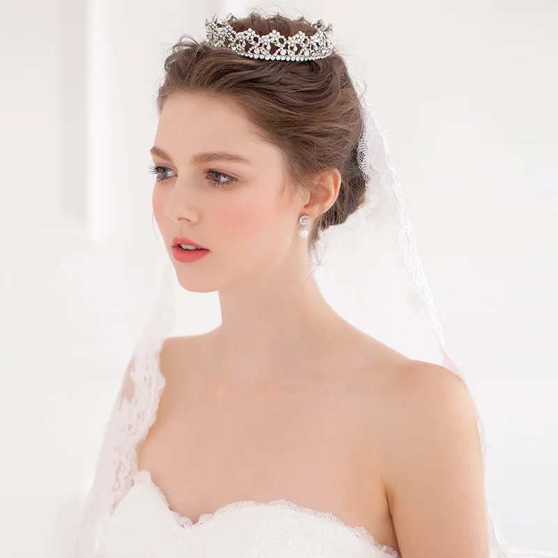 O319 Wholesale pearl crystal crowns and tiaras wedding  bride crown tiaras bridal headpiece bridal headwear