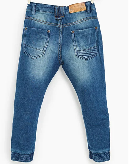 
Latest custom boys elastic washed waist denim jeans 