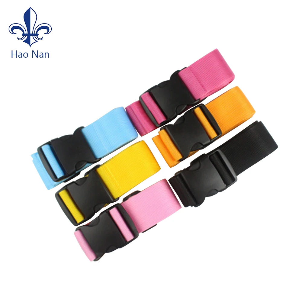 Wholesale Various Styles Luggage Belt Strap With Plastic Clip Hook custom design logo luggage strap