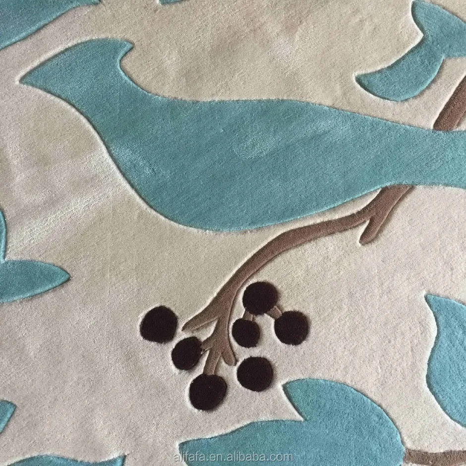 chinese floral hand carved round carpet