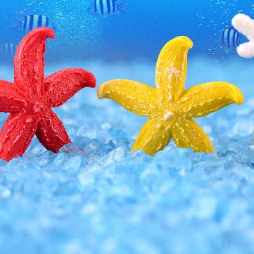 Mini Starfish For Aquarium Raising Fish Turtle Decorated Artificial Coral Reef  Fish Tank  Resin DIY Ornaments Small Gift