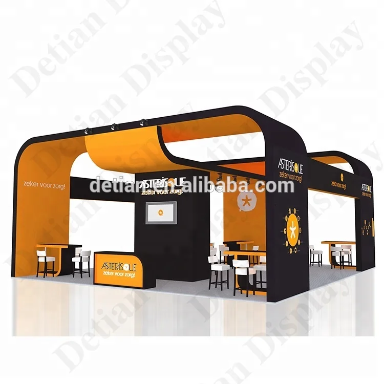 Large island aluminum system exhibition stand fair booth
