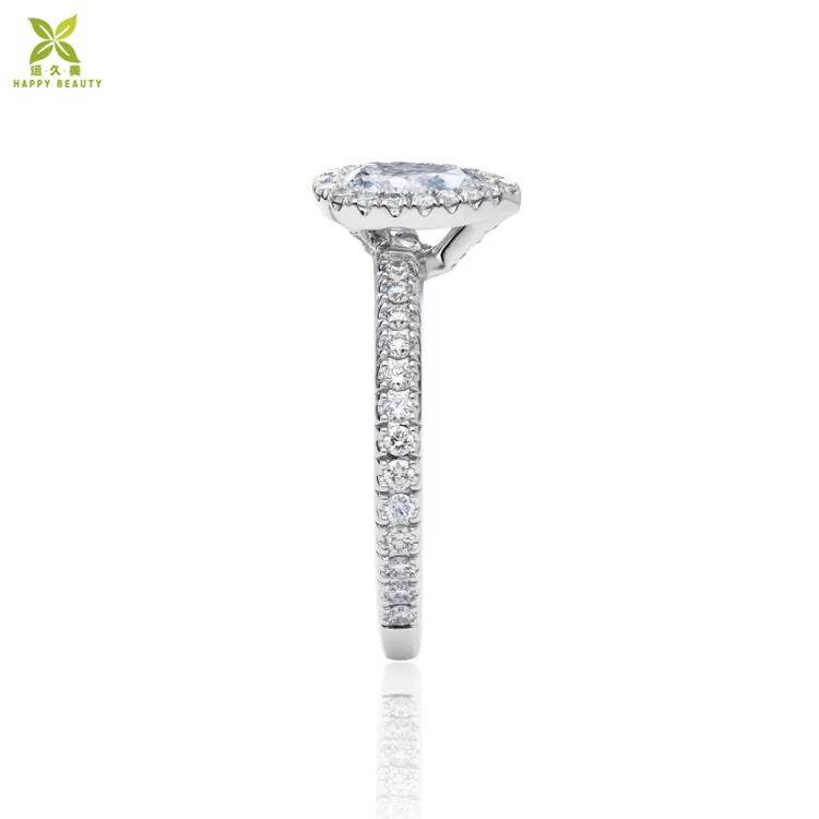 Elegant Luxury Engagement Cz Teardrop Diamond Wedding Rings Shining Cubic Zirconia Tear Drop Rings