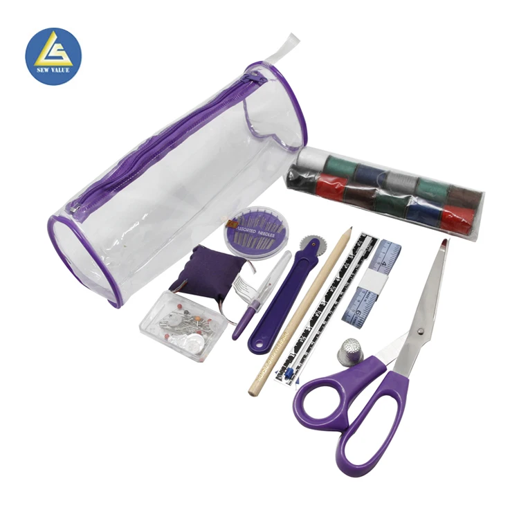 Hotsale cheap travel sewing kit in PVC bag for emergency repair with sewing thread and scissors