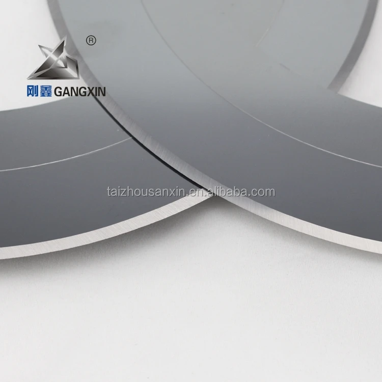 Gangxin Brand tungsten carbide round paper cutter cutting knife/blade for paper cutting machine sanxin