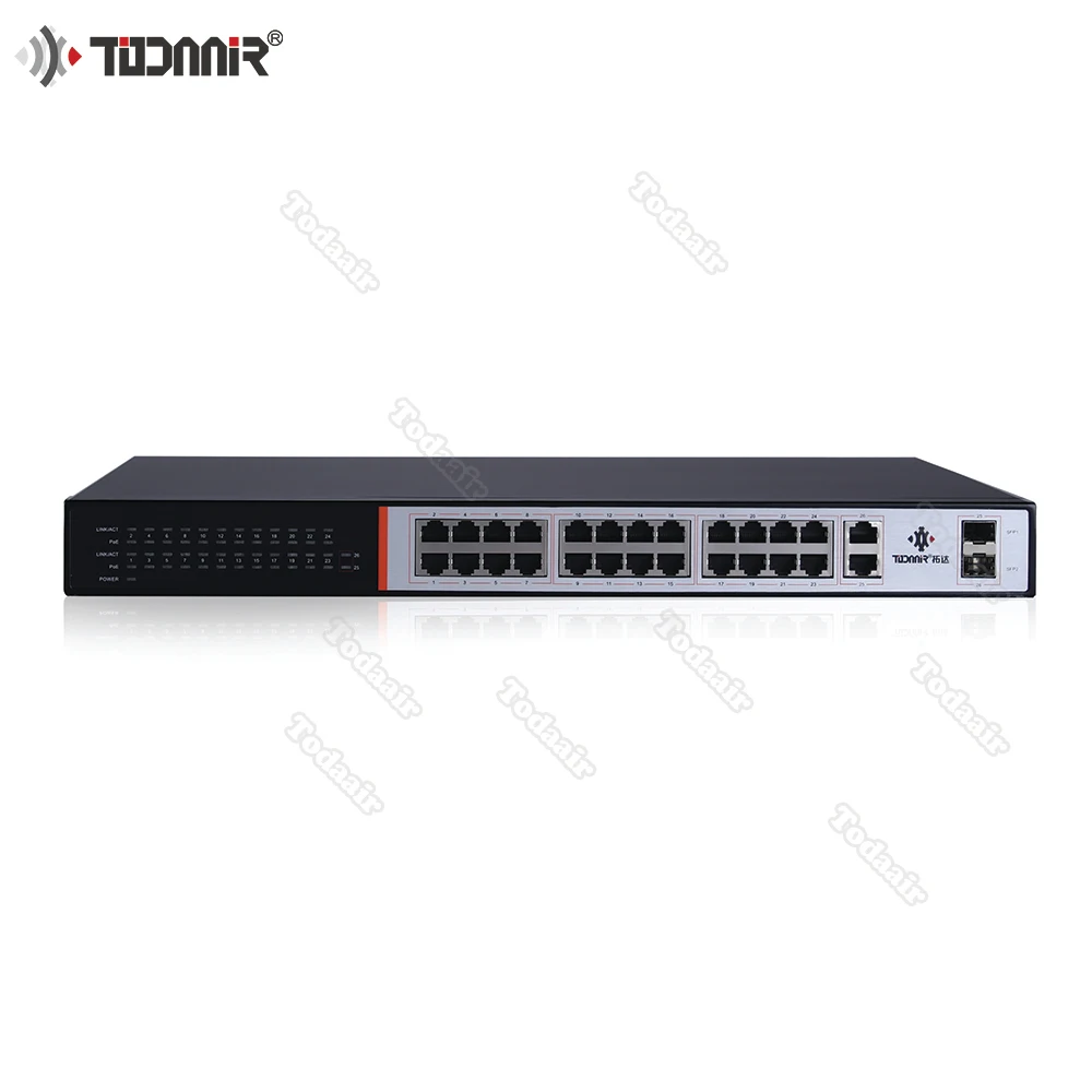Todaair 24 ports ethernet poe switch 48v for outdoor cpe device