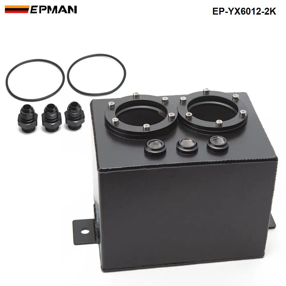 EPMAN 3L Billet Aluminum Fuel Surge Tank / Surge Tank + 2Pcs High Quality External 044 Fuel Pump EP-YX6012-2K044