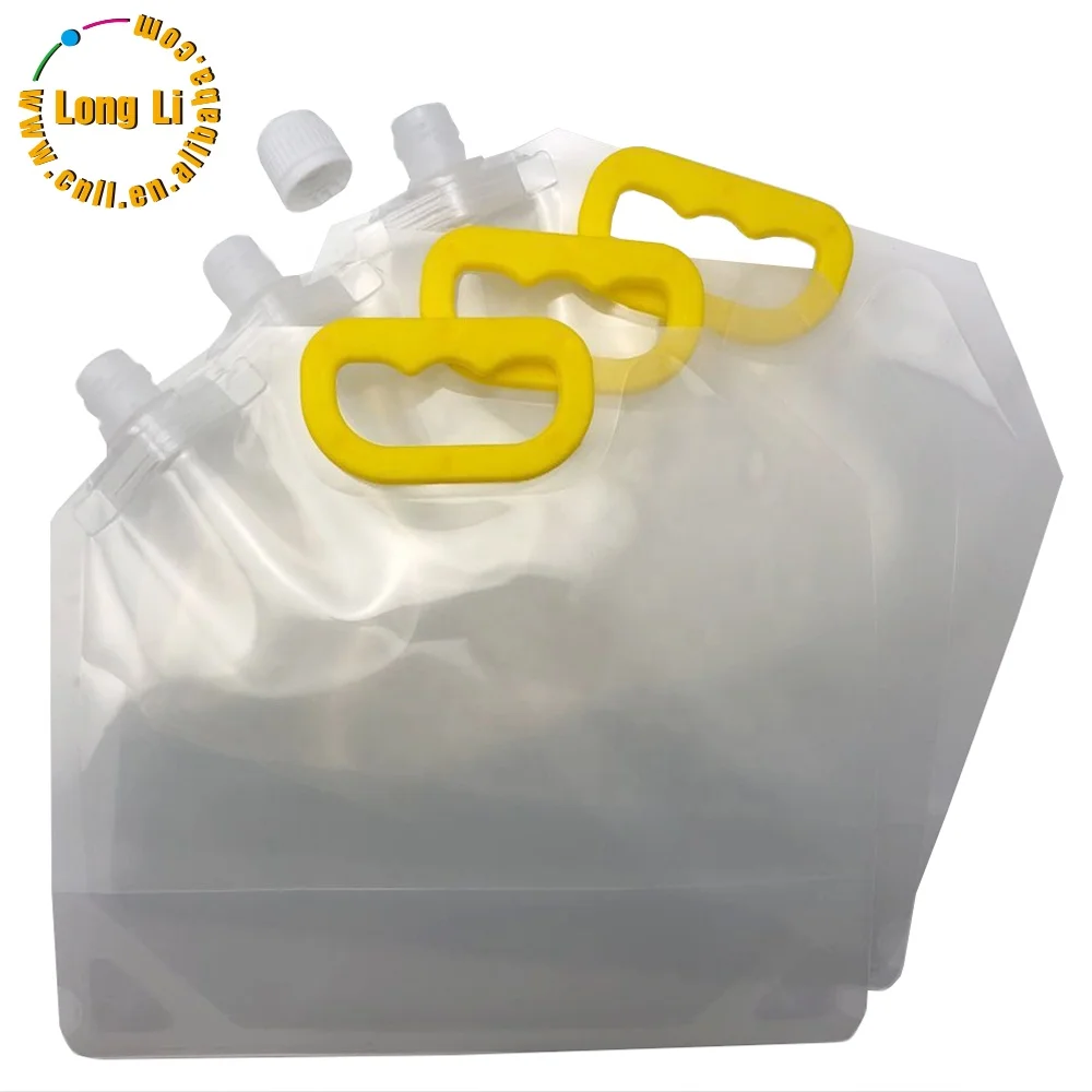 Ready to ship or Custom Logo 4 or 5 Liter Gallon Oil Beer Juice Drink Liquid Storage Stand Up Spout Pouch Foldable Portable Wate