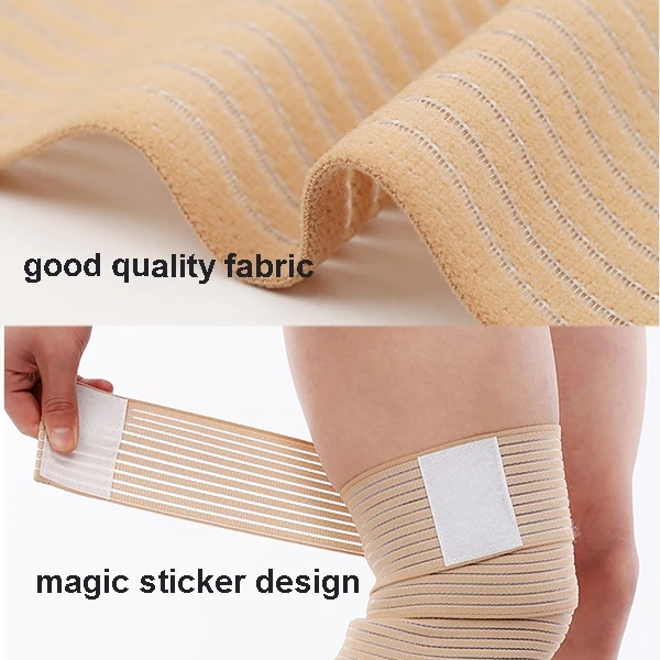 Weight lifting gym bandage brace adjustable knee support straps