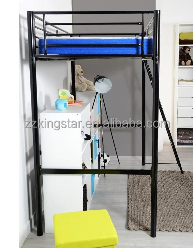 
Factory price cheap twin metal adult loft bed 