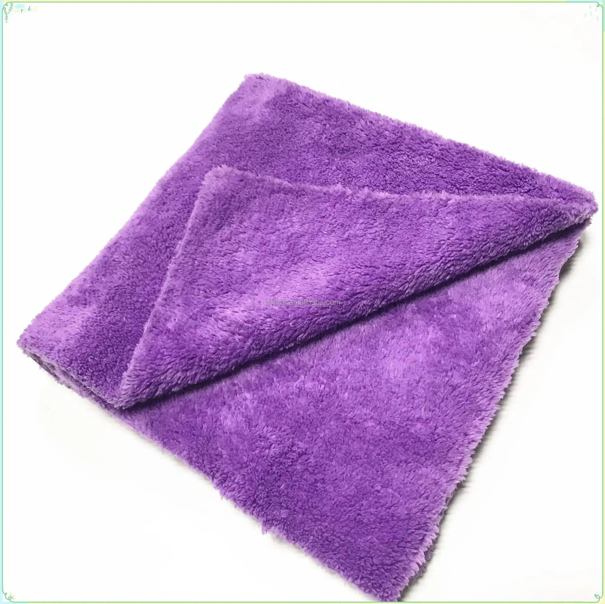 
40x40cm, edgeless long pile soft coral microfiber cleaning cloth(ultrasonic cut) 