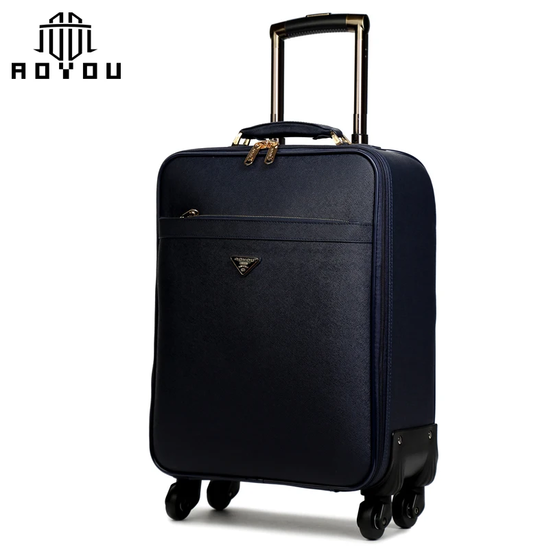 Factory sell high-grade polo luggage leather suitcase for men and women