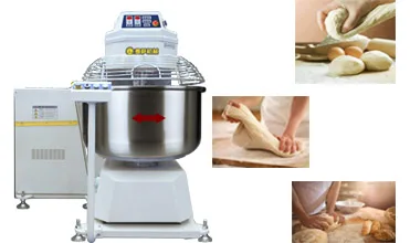 100KG Food Factory Bakery Auto Tipping Spiral Dough Mixer