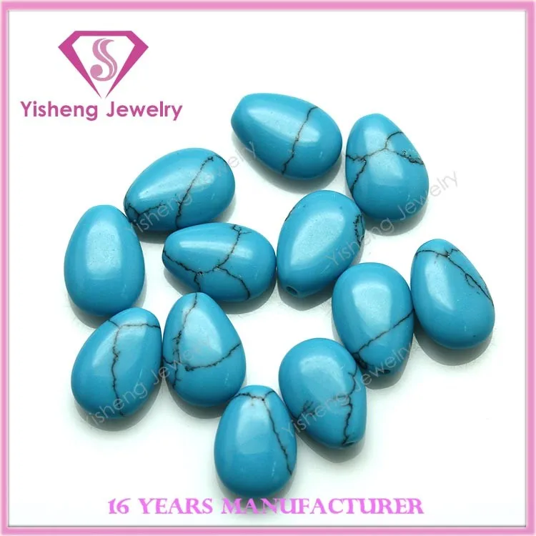 Wholesale Quality Synthetic Pear Cabochon Cut Turquoise Stone with Lines