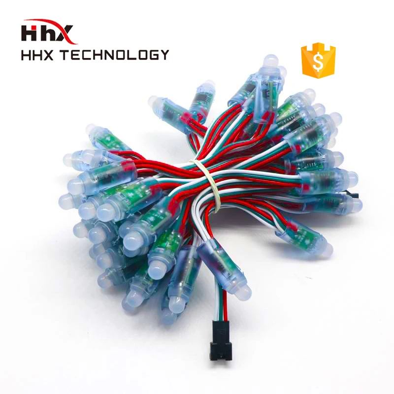 
 HHX 12 мм красный зелёный Синий СВЕТОДИОДНЫЙ Пиксель Водонепроницаемый 12 в ip66 3 кабеля AlGaInP чип материал и CE сертификация светодиодный пиксель  