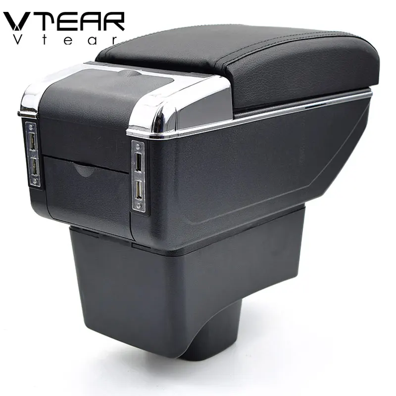Vtear For Lifan 320 330 armrest USB Charging interface heighten Storage box central Store content interior arm rest accessories