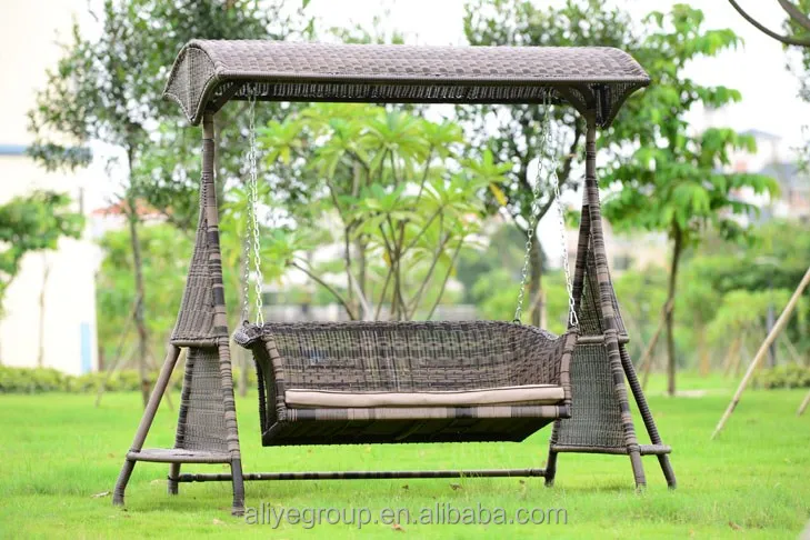 Luxury Three Seat Outdoor Swing Chair Bed with mosquito net- DH-396