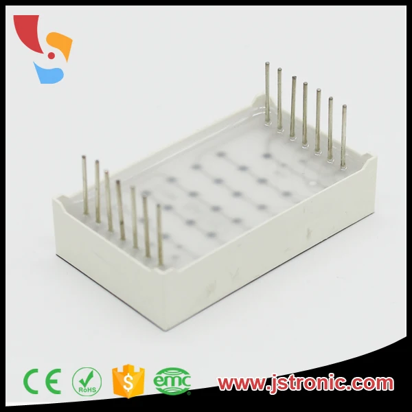 Jstronic 1.2 inch JSD-12257AUA amber 3mm Square 5x7 led dot matrix 7x5 display