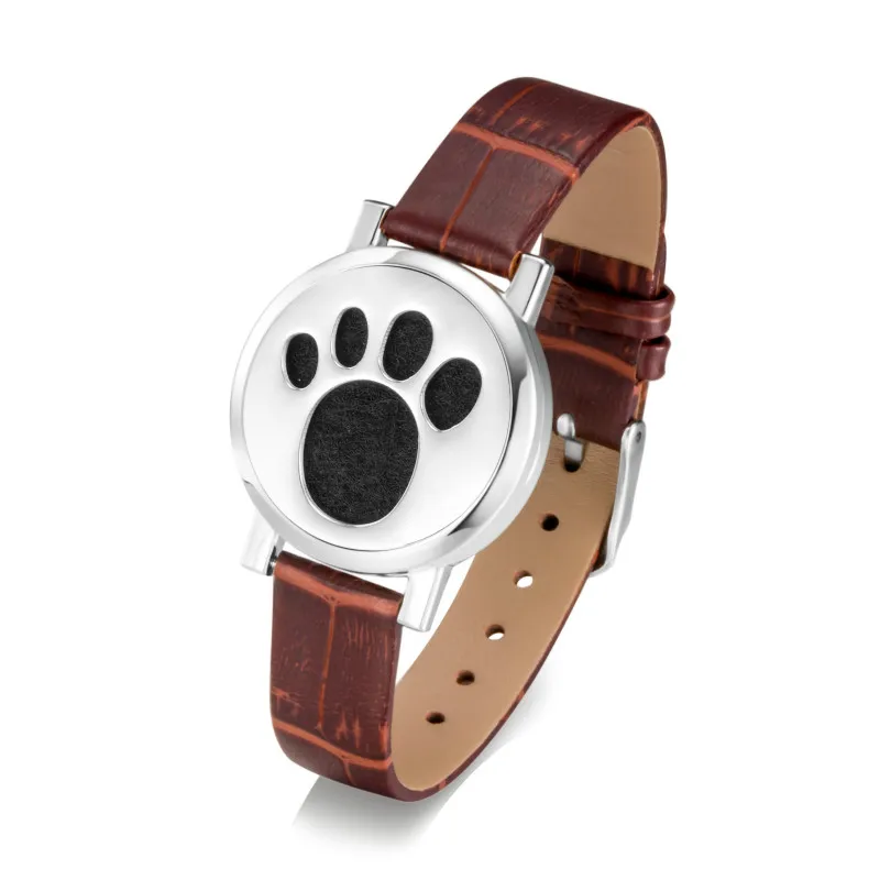 Aromatherapy locket for jewelry bracelets Essential oil diffuser women leather bangle watch