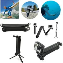 Gopro accessories 3 way arm leg muti-fuction flex stretch fold selfie stick Monopod flexible tripod for GoPro 4 /3+/3/ 2 SJ4000
