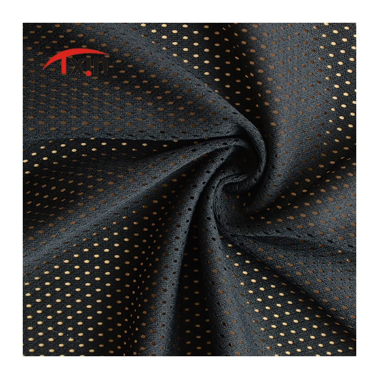 
tear resistant mesh fabric basketball shorts fabric knitted small hole fabric 