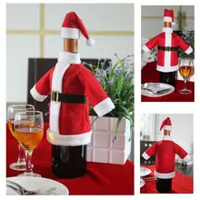 Xmas Santa Claus Red Wine Bottle Cover Wrap Christmas Party Table Dinner Decor Merry Christmas Cover Bags Decoration Home Party