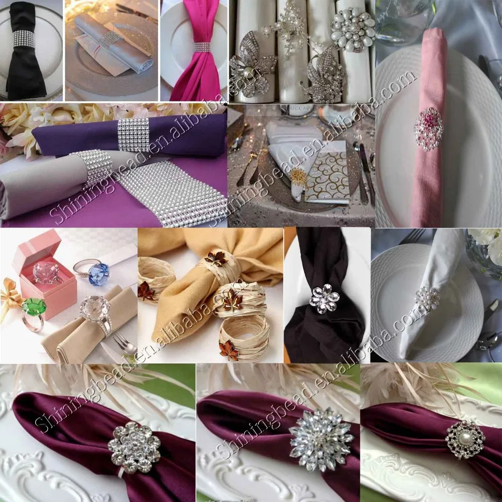 wholesale cheap in bulk wedding souvenir crystal diamond napkin ring