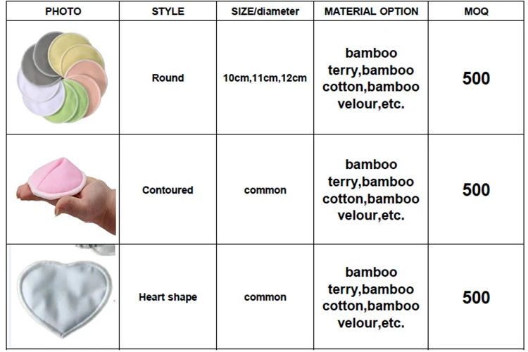 
HFOO1 Organic Bamboo Nursing Pads 10 Pack With Washable Carrying Bag 