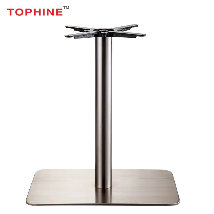 Commercial Contract TOPHINE Furniture Stainless Steel Square Table Base For Glass Dining Tops