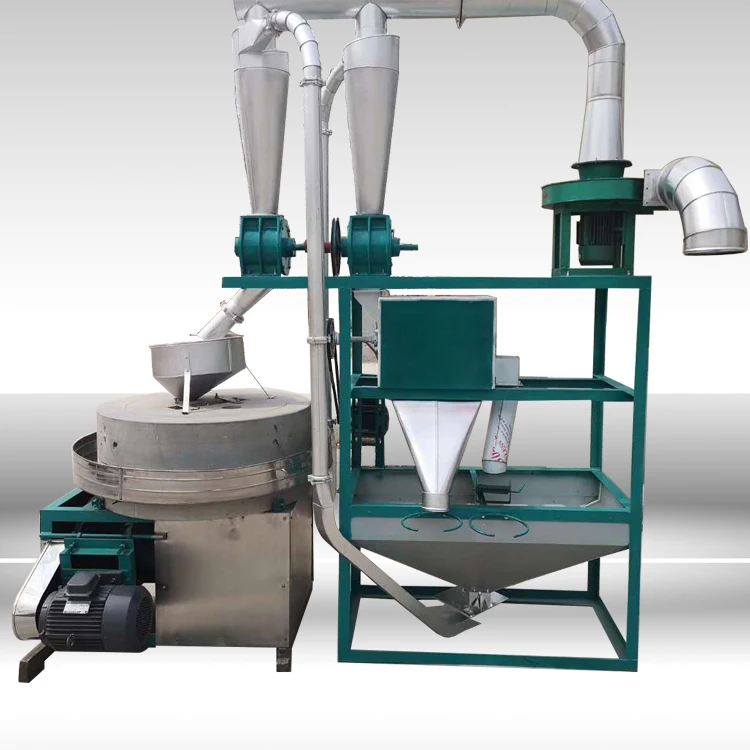 Traditional green healthy stone flour mill Home use mini stone wheat corn flour mill for sale Semolina stone mill machine