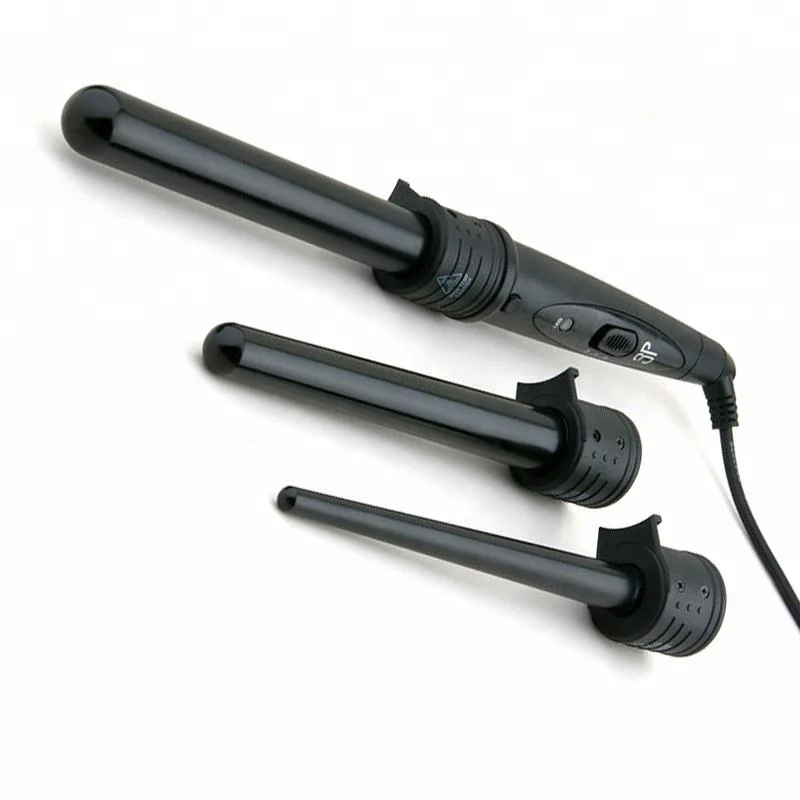 3-in-1 ceramic hair curling iron 1 inch tourmaline wand hair curler