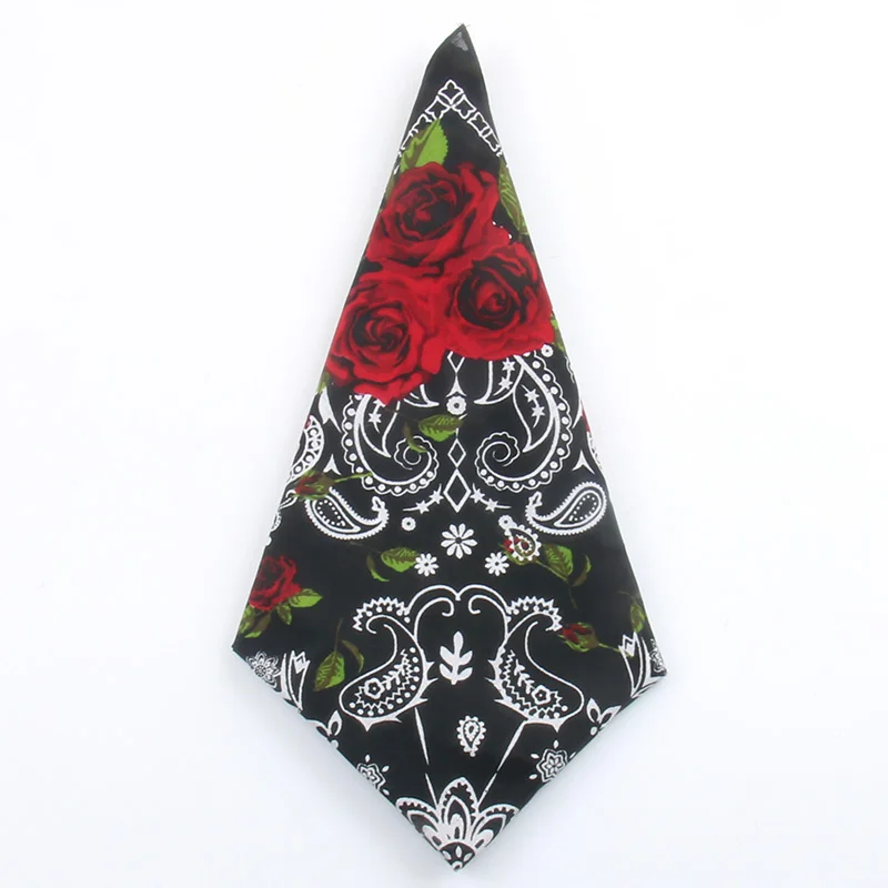 100% Cotton  Fine Bandanas Professional Factory Manufactured skulls and rose bandana