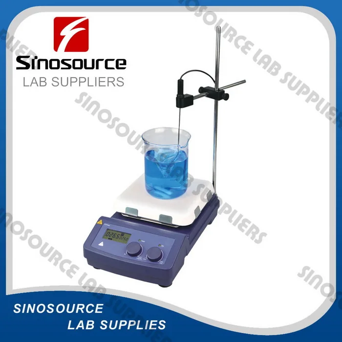 Laboratory LCD Digital Square Magnetic Hotplate Stirrer 7 Inch Chemical Analysis