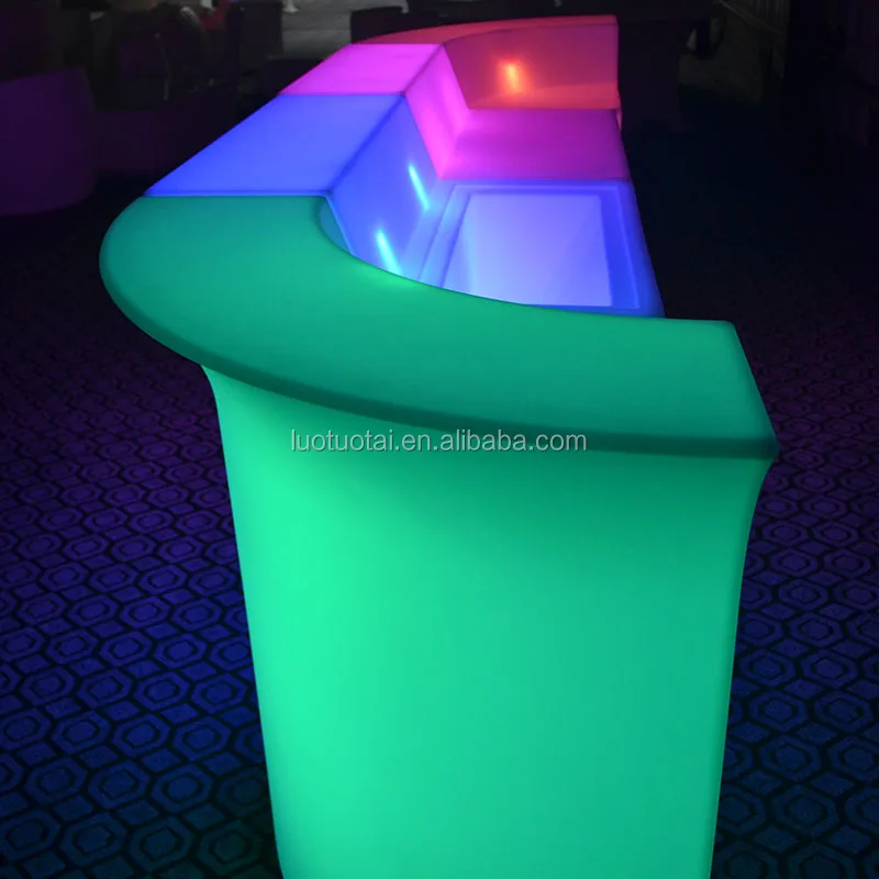 
Corner plastic color changing portable led bar counter/corner led counter table 