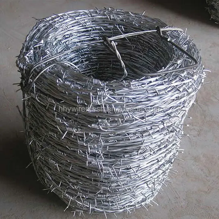 12#*14#galvanized barbed wire fence sharp barb wire coil roll