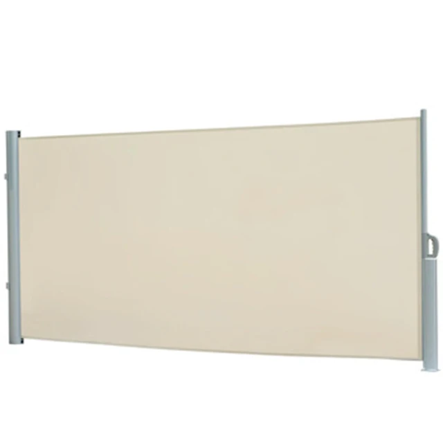 
Retractable Folding Screen Privacy Divider with Steel Pole, Side Awning 