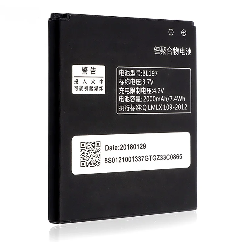 New Arrival Replacement Internal Li-ion 2000 mAh BL197 Mobile Phone Battery For LENOVO A800 A820
