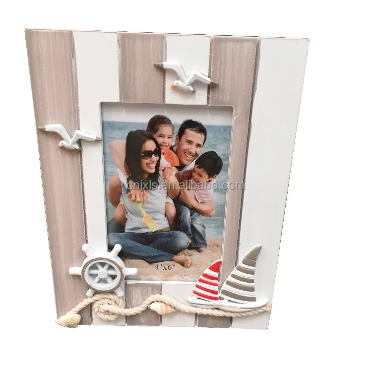 Wood handicraft solid wood frame lovely ocean series frame creative decorative painting frame