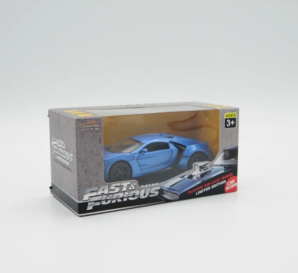 1:32 car model New Fast & Furious 8 Lecan blue sports car