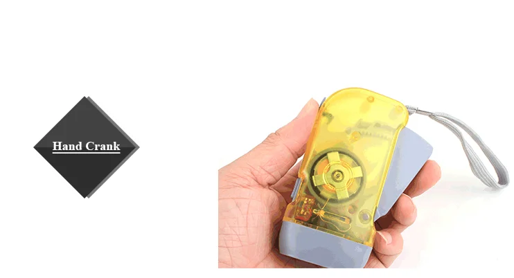 Mini 2 Led Dynamo Hand Press Flashlight Emergency Torch