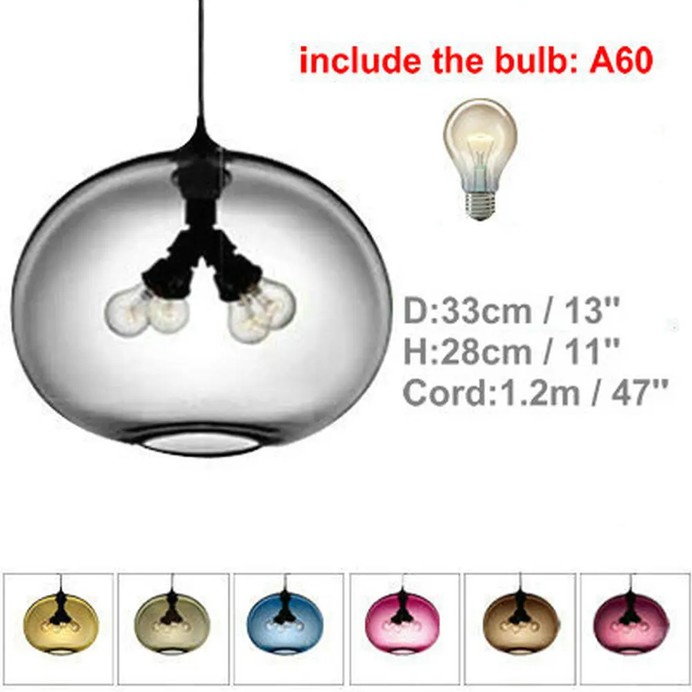
Modern Contemporary Hand Blown Color Glass Ball LED Ceiling Hanging Chandelier Pendant Light for Kitchen Room 
