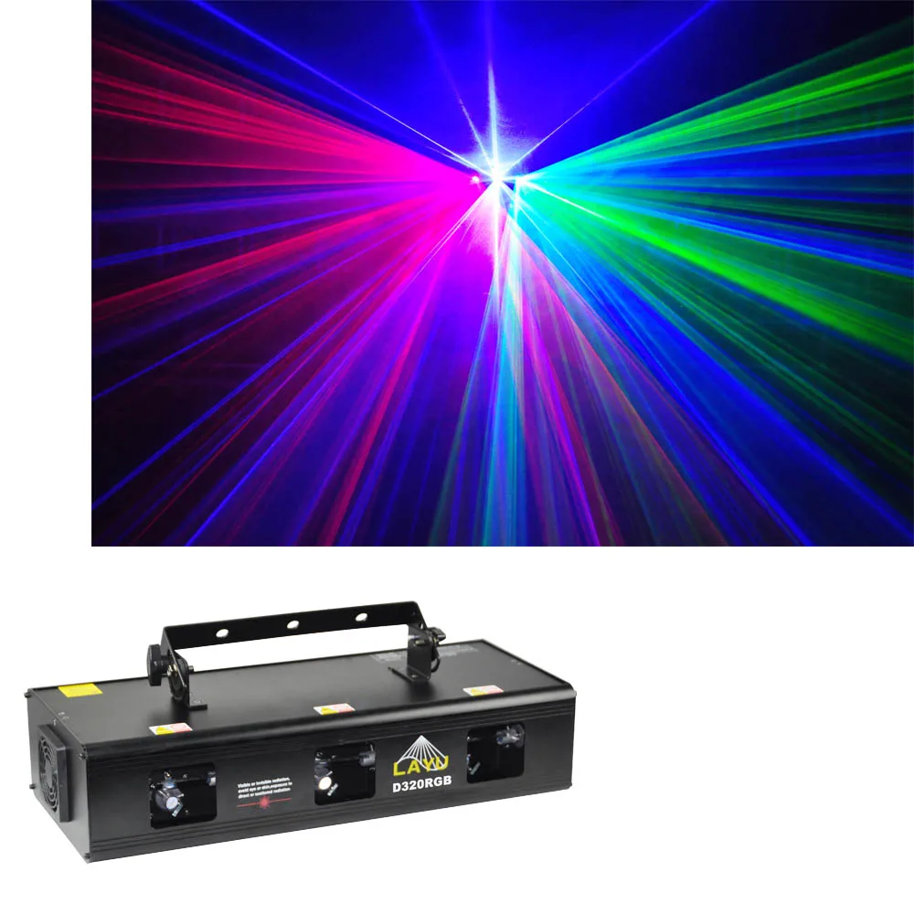 LAYU laser factory sale D320RGB 3 head DMX control stage show cool beam laser light with RGB