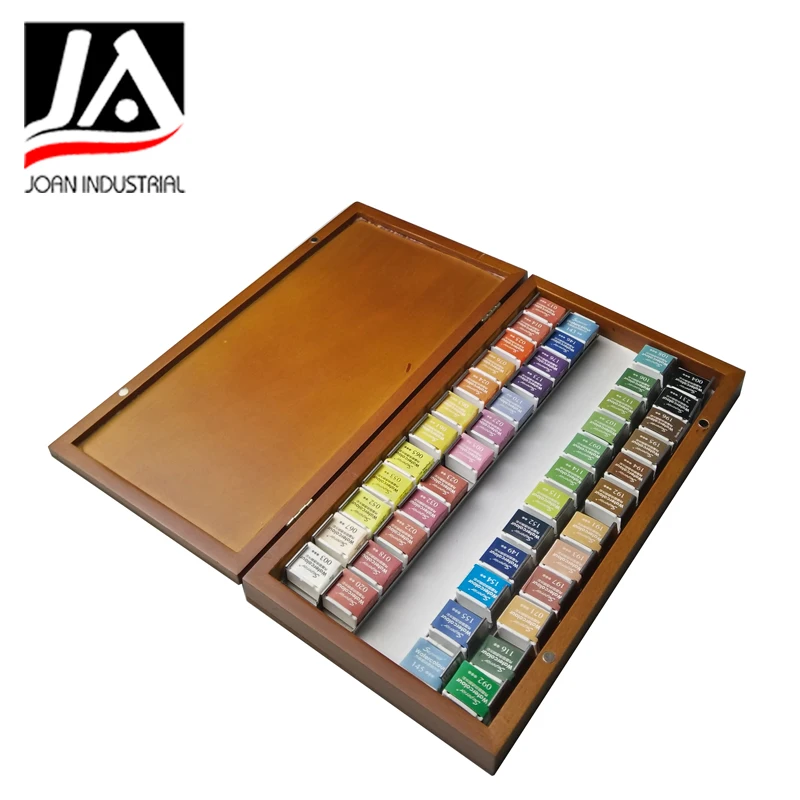 artist painting pigment solid watercolor paint wooden box set