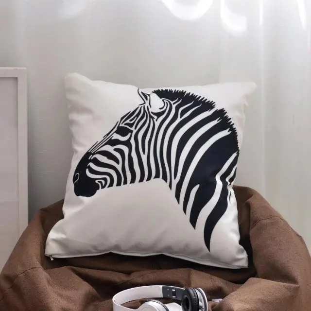 
cotton Black and White Sofa Square Chair Embroidered cushion cover home decorative, pillow for Bedroom or Outdoor 