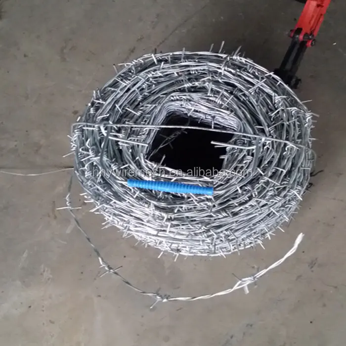 12#*14#galvanized barbed wire fence sharp barb wire coil roll