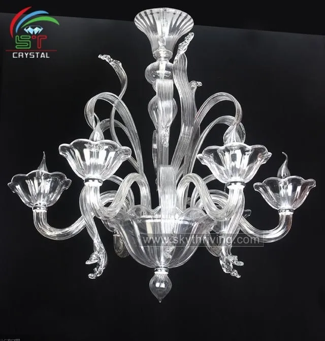 transparent murano glass chandelier