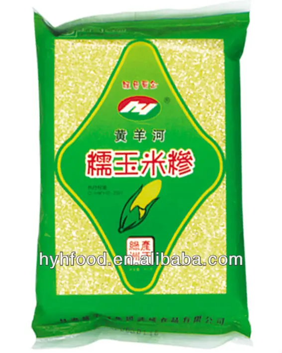 Желтые кукурузные ядра в вакуумной упаковке