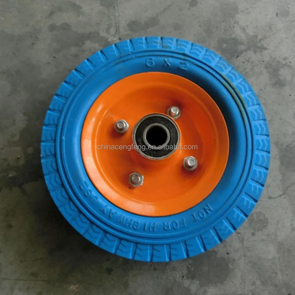 
6x2 PU foam wheel polyurethane foam tire 6 inch 