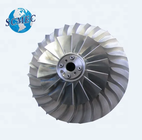 Aluminium and titanium alloy impeller for turbocharger