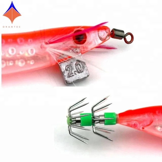 Factory Price Fishing Hook 2.0 Banana Shrimp Bionic Bait Noctilucent Hooks